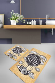 Mijölnir Propeller Juego de Alfombras de Baño Amarillo, Negro y Blanco